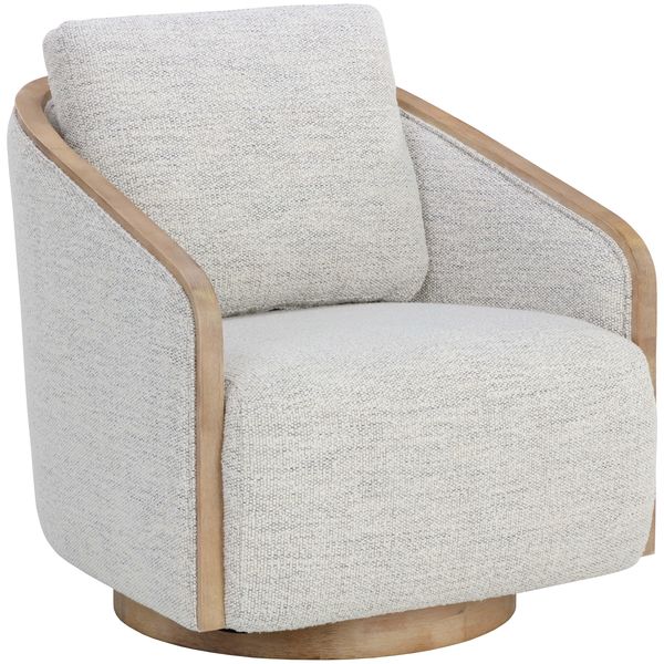 Tasia Swivel Chaise, Merino Coton