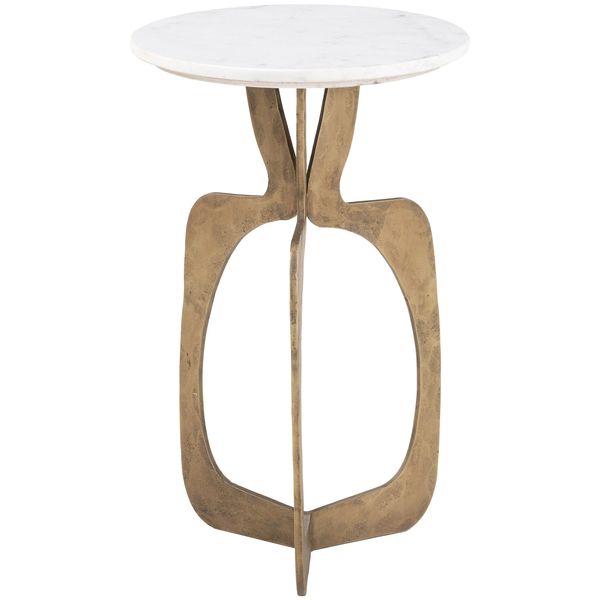 Table Ophelia d'appoint, Blanc/Brass