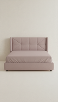lit capitonné brume mauve