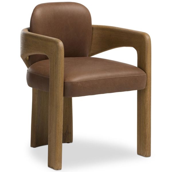 Woltz Cuir Dining Chaise, Palermo Cigar, Lot de 2