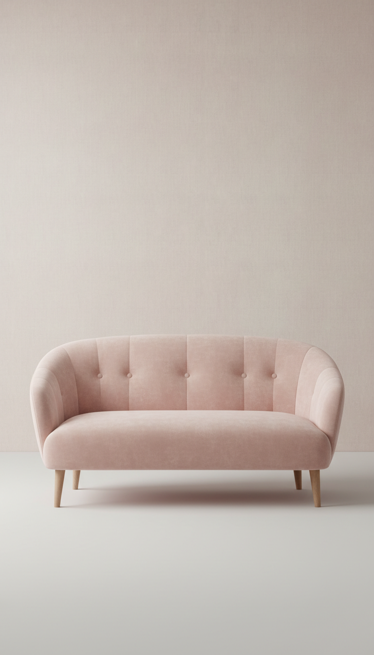 canapé parisien en velours blush