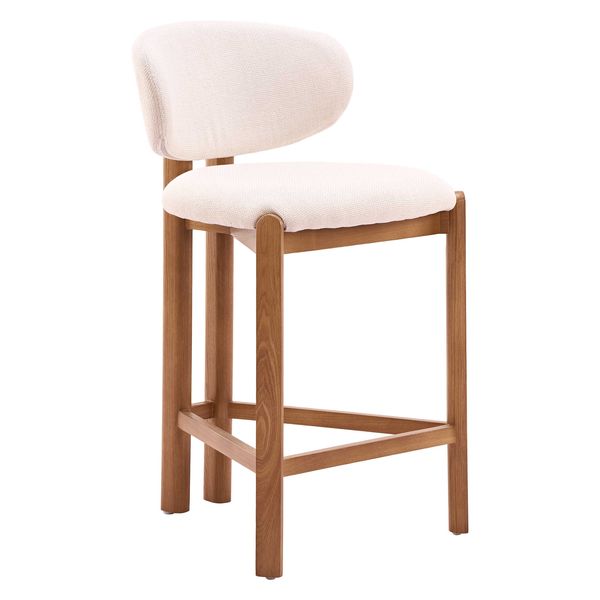 Rosetta Tabouret de comptoir, Beige/Noyer