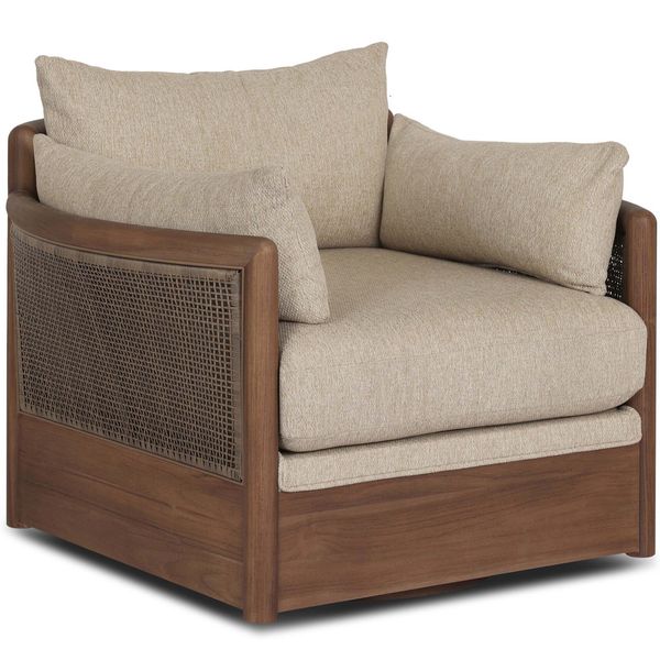 Barbosa Outdoor Swivel Chaise, Concha Beige